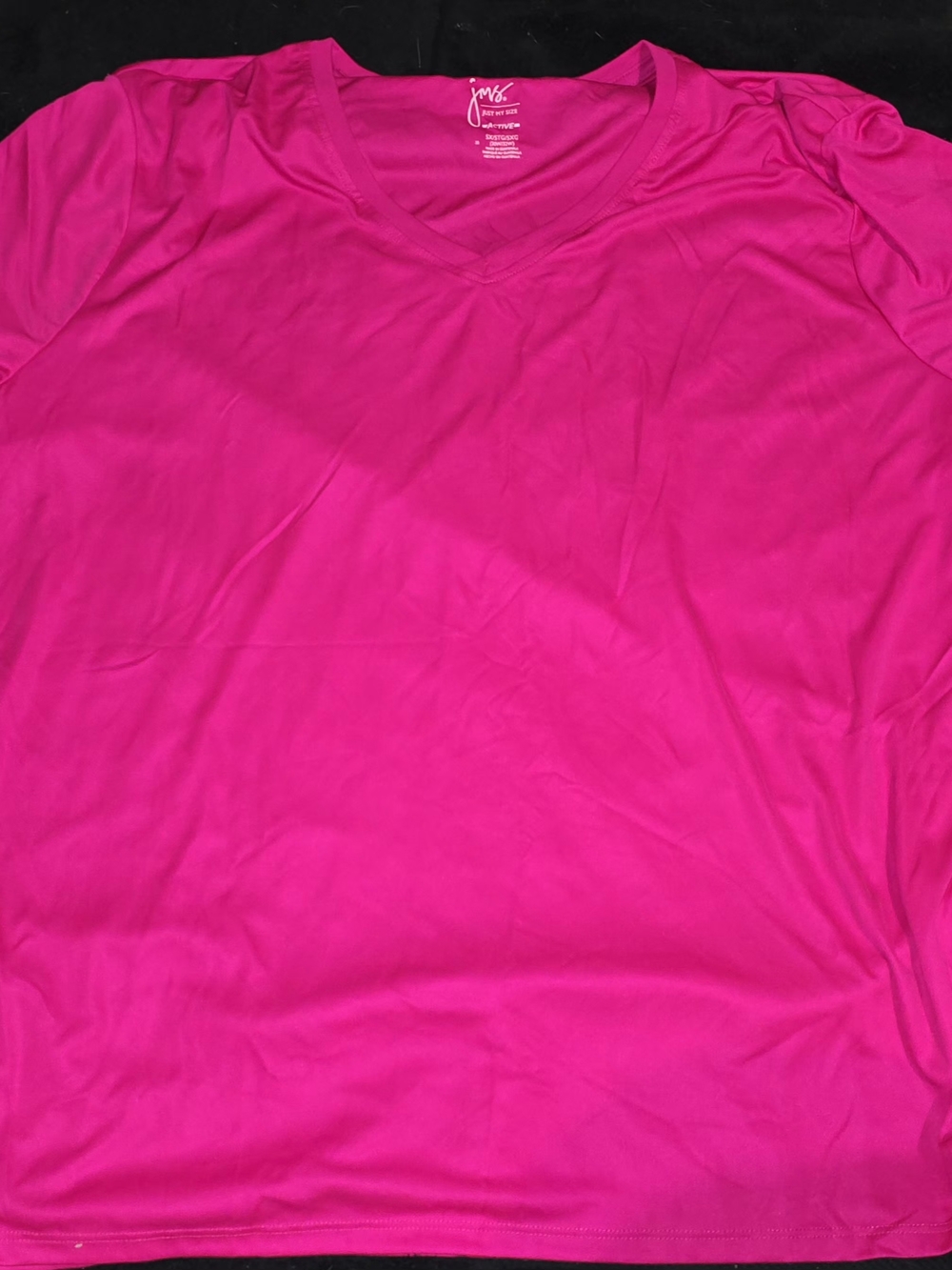 Just My Size Women’s Actice V-Neck Hot Pink T-Shirt. Size 5x(30/22)